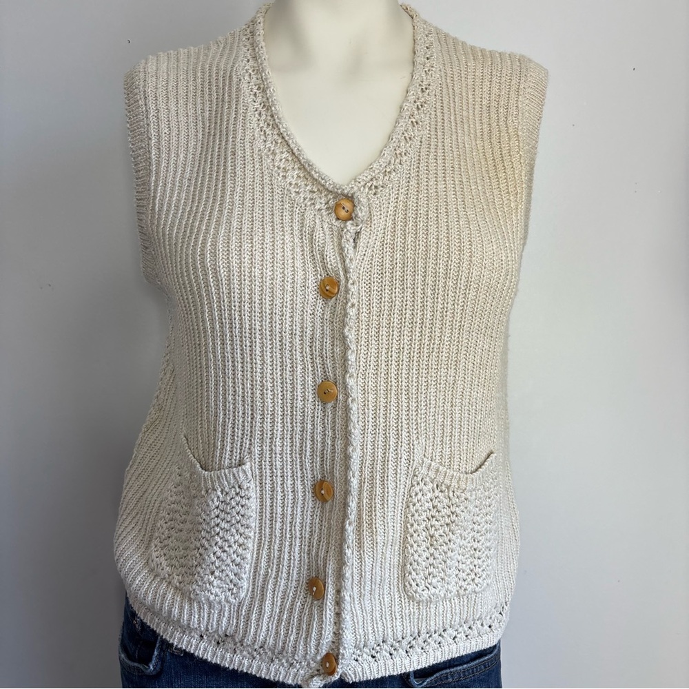 Vintage Russ woman’s sweater button up vest - Picture 2 of 6